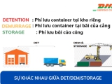 Sự khác giữa DEMURRAGE (DEM) DETENTION (DET) và STORAGE CHARGE