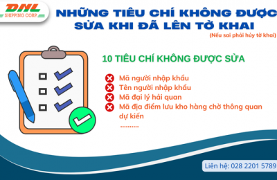 Những  tiêu chí không được sửa trên phần mềm khai hải quan điện tử? 