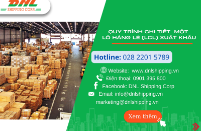QUY TRÌNH CHI TIẾT  MỘT LÔ HÀNG LẺ (LCL) XUẤT KHẨU
