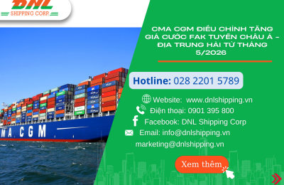 CMA CGM Điều Chỉnh Tăng Giá Cước FAK Tuyến Châu Á - Địa Trung Hải Từ Tháng 5/2026 